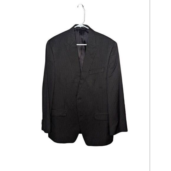 Sean John Other - Sean John Men's Lightweight Peak Lapel Black Pinstripe Suit Jacket Size 42R (XL)